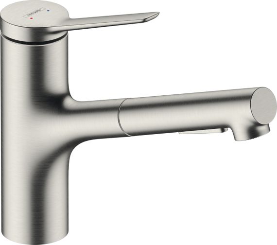 Змішувач для кухні Hansgrohe Zesis M33, довж.виливу - 219мм, витяжний, 1важіль, KM150, сталь (74800800)