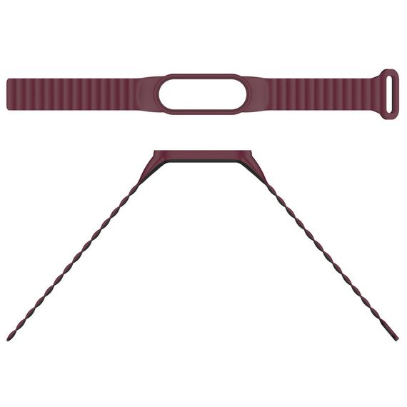 Ремешок Dual-color Magnetic для Xiaomi Mi Band 7/6/5/4/3 Plum / Black | Зображення 3