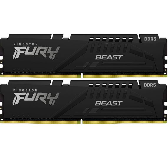 Модуль пам&#039;яті для комп&#039;ютера DDR5 16GB (2x8GB) 6000 MHz Beast Black XMP Kingston Fury (ex.HyperX) (KF560C30BBK2-16)