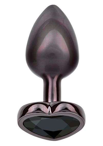 Анальна пробка CalExotics Diamond Heart Plug Small, чорна, 5,7 × 3,2 см sexstyle