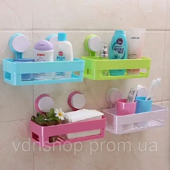 Настінна підставка для мила губки шампуні на присосках LY-571 | Зображення 5