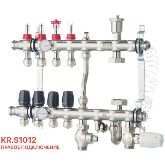 Колектор з вбудованим зміш. вузлом Koer KR.S1012-4 1 "х4 SUS304 і євроконус 3 / 4-16 (KR2937) | Зображення 2