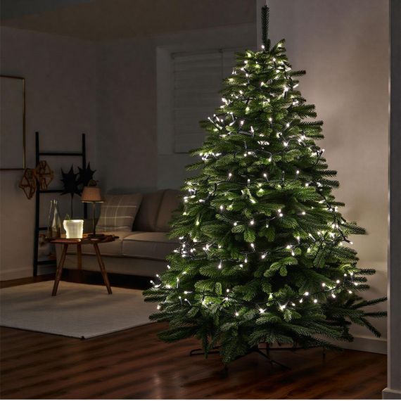 Новорічна гірлянда кімнатна нитка 22 м 220 LED чорний провід Білий W220LED22MBW | Зображення 6