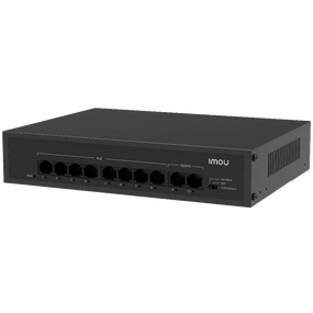 10-ти портовий некерований POE комутатор Imou SF110P з 8POE 100 Мбіт + 2хUP-Link 100Мбіт, до 250м, 65Вт, 220×162×44 мм
