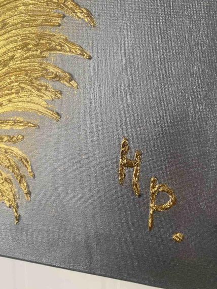 ✨🪶 Інтер’єрна картина ручної роботи “Золоте перо” — стиль, розкіш та мінімалізм ✨ | Зображення 1