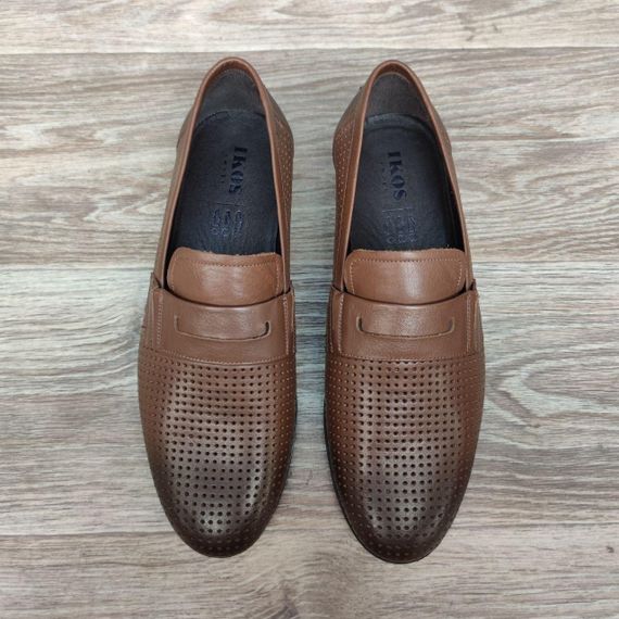 Коричневые лоферы с перфорацией 44 размер | Зображення 5