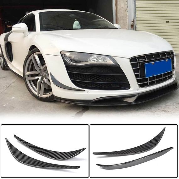 Накладки на передній бампер (Карбон) для Ауди R8 2006-2015 рр