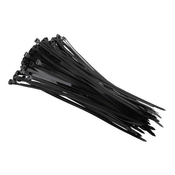 Хомут пластиковий 7,6*350 мм, чорний, 100 од. INTERTOOL TC-7636 | Зображення 1
