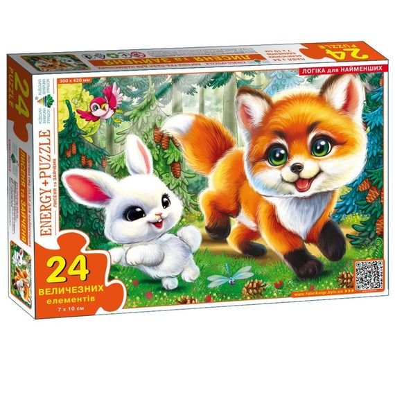 Детский пазл "Лисенок и Зайчик" 88342, 24 больших элемента