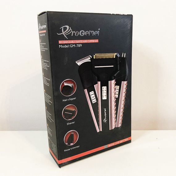 Електрична бритва Gemei GM 789, 3 насадки. OY-327 Колір коричневий | Зображення 2