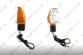 Поворот светодиодный, лодочка   (15 LED, золото, белое стекло, алюминий)   JS