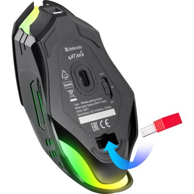 Мышка Defender Katana GM-511 LED Wireless Black (52511) | Зображення 2
