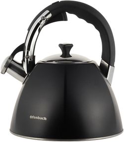Чайник Ofenbach Augsburg Black 3.2л зі свистком, нержавіюча сталь, чорний