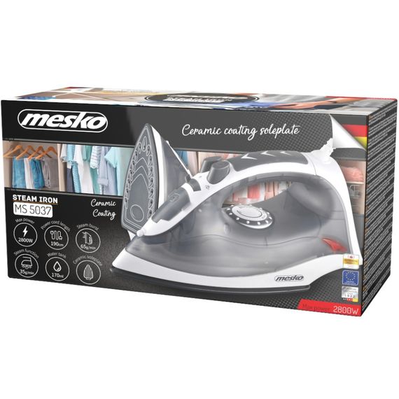 Праска Mesko MS 5037 grey 2800Вт/ 170 мл/ кераміка/ сухе прасування/ сіра | Зображення 8