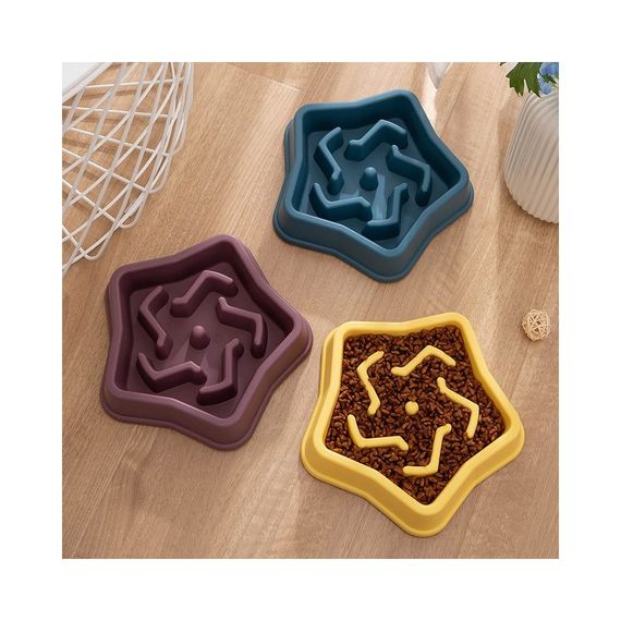 Миска-лабіринт WahoPet для собак для повільного годування зірка пластикова жовта | Зображення 1