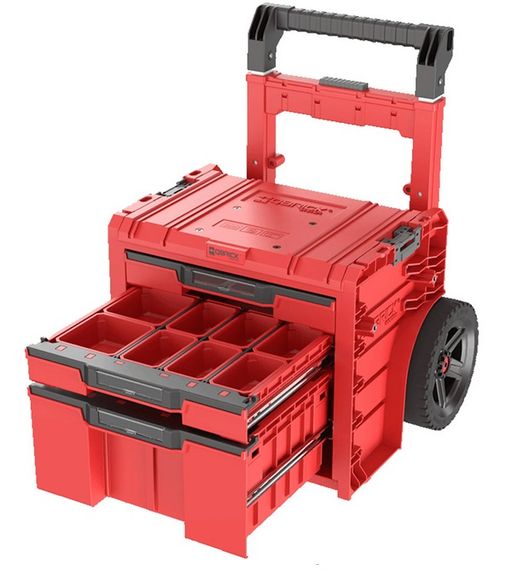 Ящик для інструментів на колесах, 20", 520x440x660, SYSTEM PRO Cart Plus Drawer 3 Red, SKRWQCP2PD3CZEPG001, QBRICK | Зображення 2