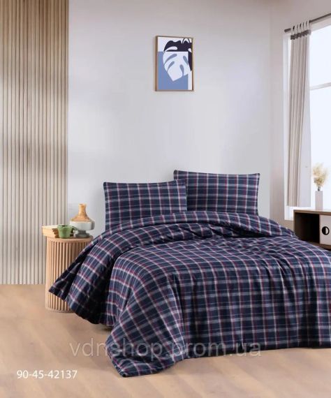 Белый с красным Теплое постельное белье / байковое евро размера фланель 100%-хлопок Турция Cotton Collection | Зображення 2