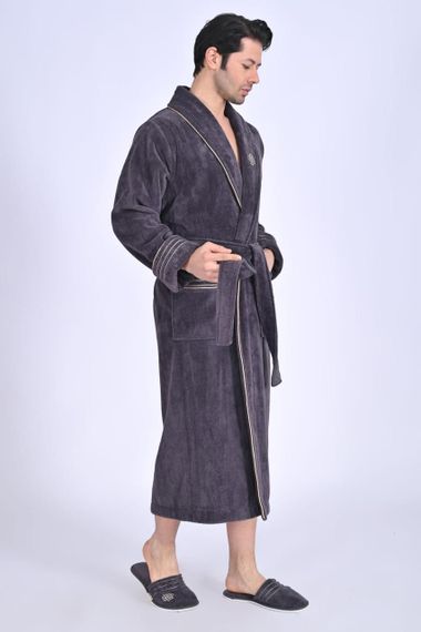 Чоловічий халат Nusa 1455 з тапочками коричневий L/XL | Зображення 1