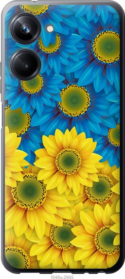 Чехол на Realme 10 Pro Жёлто-голубые цветы "1048u-2945-17620"
