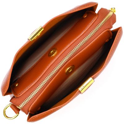Сумка Vintage Женская на три отделения из натуральной кожи Рыжая (22105) | Зображення 4