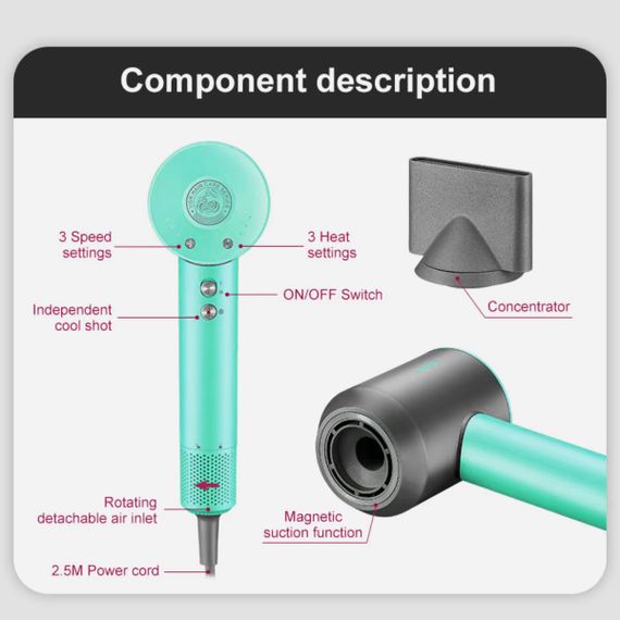 Фен професійний VGR V-440. IE-942 Цвет: зеленый