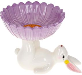 Керамическая конфетница Cute Rabbit Violet 20х15х14см