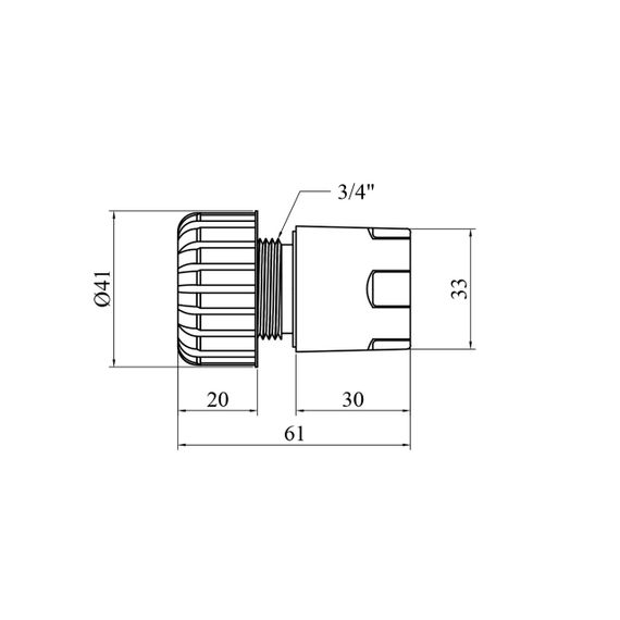 Конектор Bradas Stop Gold Line 3/4" GL5820P | Зображення 1