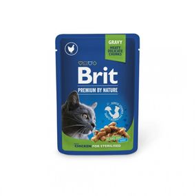 Влажный корм Brit Premium Cat Pouch для стерилизованных кошек, с курицей, 100 г