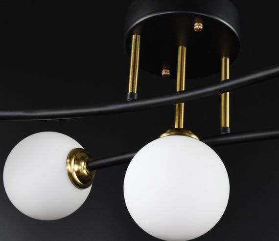 Люстра стельова на 5 лампочок 26519 Чорний 35х30х60 см. | Зображення 1