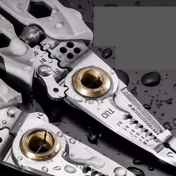 Інструмент для зняття ізоляції 16 в 1, стискання клем, зачистки проводів Мультитул стрипер EY-53 | Зображення 6