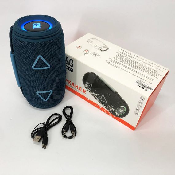 Bluetooth-колонка TG657 с RGB подсветкой 1500 mAh. HL-551 Цвет: синий | Зображення 5