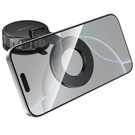 Автотримач Borofone BH140 Gloria Vacuum Suction Magnetic (center console) Black / Metal gray | Зображення 5