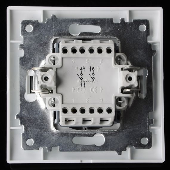 Выключатель двухклавишный белый KB-2V wh | Зображення 1