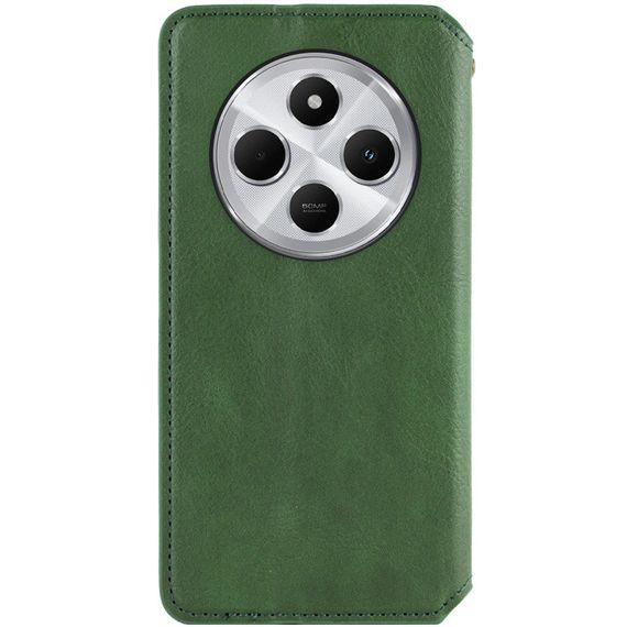 Шкіряний чохол-книжка GETMAN Cubic (PU) для Xiaomi Redmi 14C / Poco C75 Зелений | Зображення 1