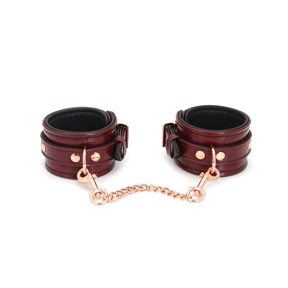Шкіряні поножі Liebe Seele Wine Red Ankle Cuffs, знімний ланцюжок-кріплення | Зображення 1