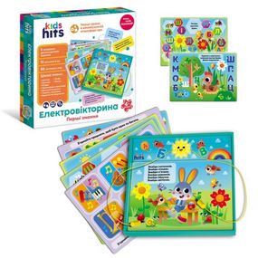 Электровикторина детская "Азбука и первые знания" KH55/001 в комплекте 6 карточек 12 заданий