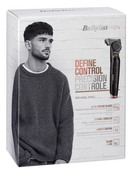 Тример BaByliss для стрижки T885E, бороди, 1 насадка, футляр, чорний (T885E) | Зображення 9