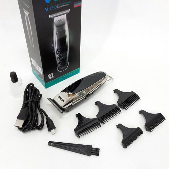 Бездротова акумуляторна машинка для стрижки триммер VGR V-093 з насадками | Зображення 2