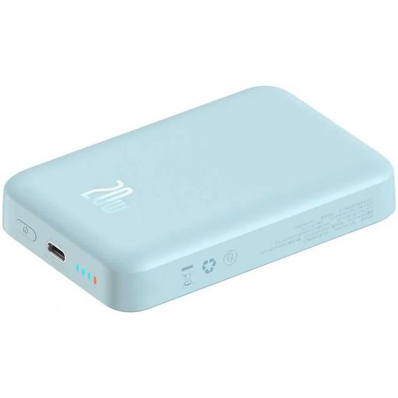 Портативний ЗП Power Bank Baseus Magnetic Mini OS 20W c БЗП 10000 mAh (PPCX110105) Blue | Зображення 4