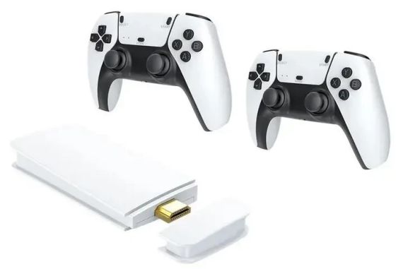 Дитяча ігрова консоль / приставка M15 4K 64GB 20000 ігор + два бездротові контролери біла | Зображення 2