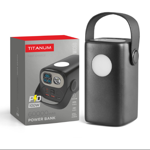 Павербанк 60000mAh Titanum TPB-WC60 100W PD чорний | Зображення 7