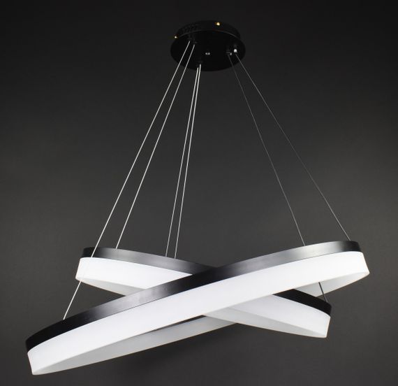 Люстра світлодіодна підвісна LED світильник для квартири на стелю лед 27852 Чорний 35-150х80х80 см. | Зображення 5