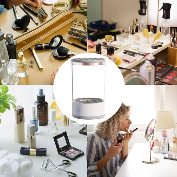 Електричний очищувач пензлів для макіяжу Cleaning Brush 2 в 1 підставка для чищення та сушіння косметичних пензликів | Зображення 2
