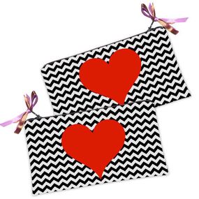 Косметичка женская Сердце на фоне зигзагов 20х12 см (K_15L058)