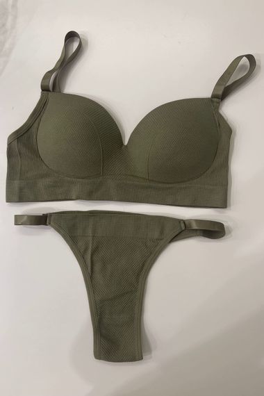 Комплект бюстгальтер і трусики Beisdanna 1306 Хакі One Size