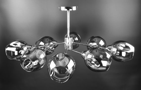 Люстра стельова на 8 лампочок 26546 Хром 40х70х90 см. | Зображення 2