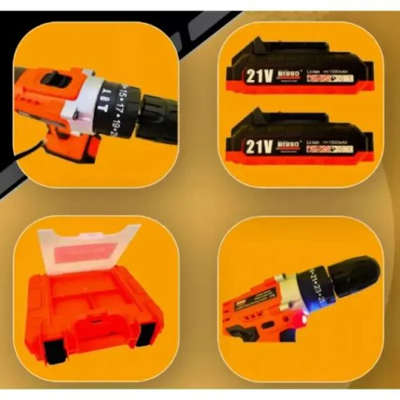 Шуруповерт аккумуляторный в чемодане BISSO B6008 21V | Зображення 1