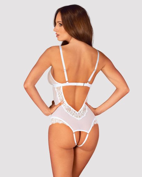 Боді з вирізом Obsessive Heavenlly Біле XS/S | Зображення 1