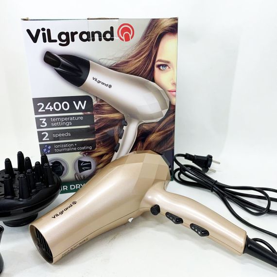 Фен з потужним мотором VILGRAND, Фен з режимом іонізації для волосся регульованою температурою FR-57 | Зображення 4