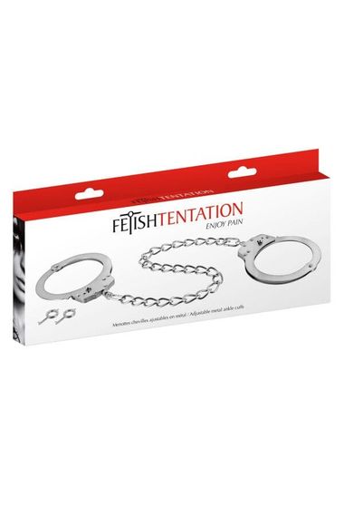 Поножі металеві Fetish Tentation Adjustable metal ankle cuffs Сріблясті One Size | Зображення 3